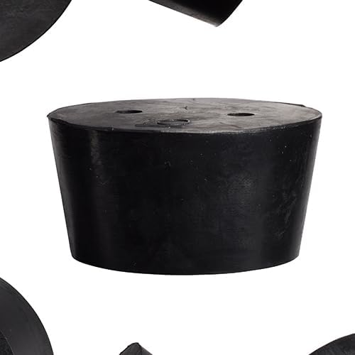 WidgetCo #10 Rubber Stoppers, Rubber Plugs, Tapered, Industrial Grade with 2 Holes (Qty 25)