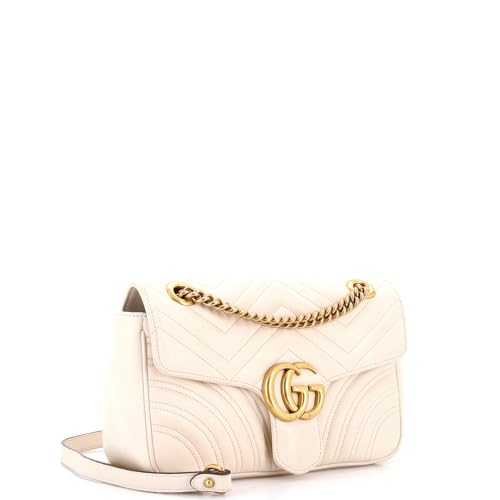 Pre-Loved GG Marmont Flap Bag Matelasse Leather Medium, Neutral2