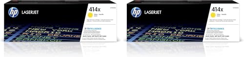 Image of HP 414X Yellow Toner Cartridge | Works with Color LaserJet Enterprise M455dn,MFP M480f,Pro M454,MFP M479 Series | W2022X,(Pack of 2)