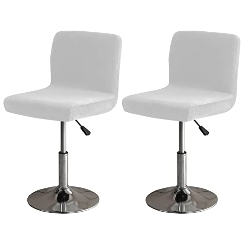 Image of LightInTheBox Bar Stool Cover Square Swivel Bar Chair Seat Velvet Bar Stool Protector Cover for Counter Height Medium Low Back Chairs (2 Pack White) (Light Gray)