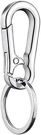 10 PCS Metal Keyring, Carabiner Clip Keyring Keychains for Craft Lobster Clasps Swivel Clips Key Chain, for Car/Key Finder Men Women, zinc alloy(Silver), 70*22*5mm