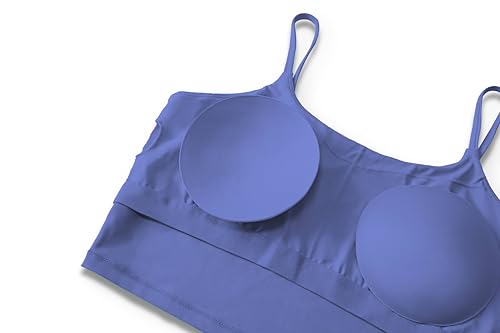 Image of ECOPARTY Wirefree Padded Yoga Sports Bra for Women - Moisture Wicking Quick Dry Workout Crop Tank Camisole