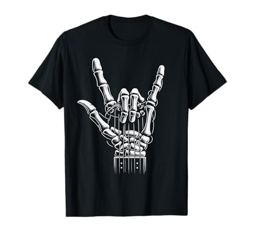 Rock On Skeleton Hand Guitare Rock & Roll Punk Rock Rock Rock & Roll T-Shirt