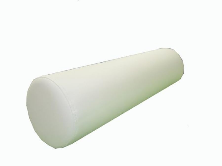 Rolo para Posicionamento em Exercícios de Fisioterapia, Pilates, Apoio em Ioga e Descanso: Auxílio de 55x14cm (Branco)