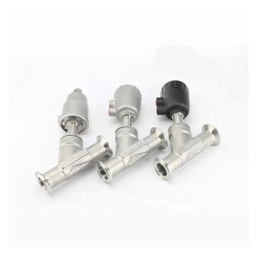 Pneumatic Actuator Angle Seat Valves DN15 20 25 32 40 50 Tri Clamp Y Shaped 304 Stainless Steel Pneumatic Actuated Angle Seat Valve Steam Oil WaterNormally Close ,(DN15-K50.5mm,SS304_C_NORMALLY)