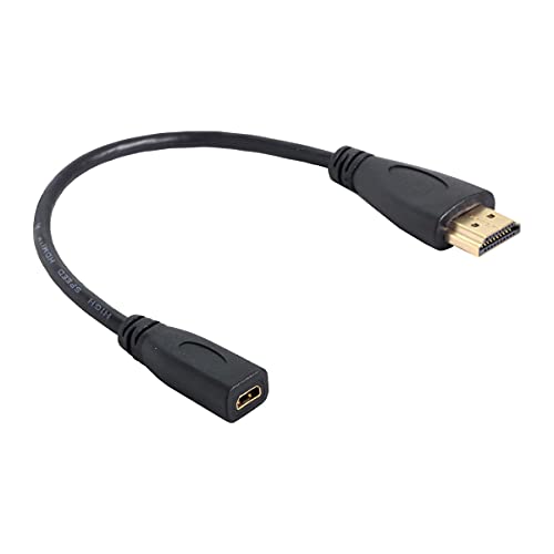 Cablecc Câble adaptateur micro HDMI femelle vers HDMI mâle pour tablette et téléphone portable 20 cm