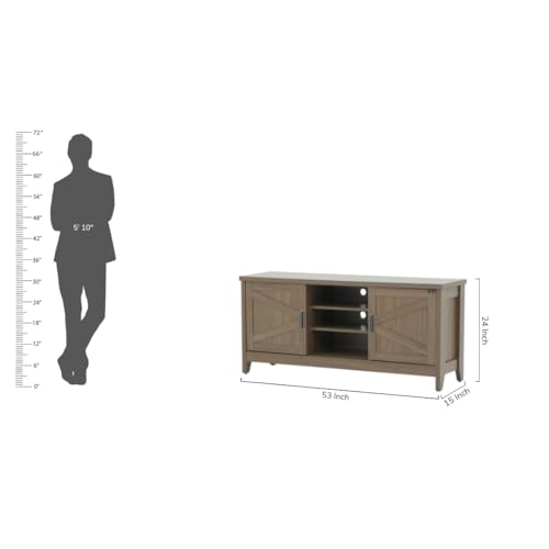 Image of Royaloak New York American TV Unit for Living Room | Wooden TV Cabinet with Rustic Finish | Soft Closure Hinges | Compact Design with Storage | Raised Height for Better Viewing Angle