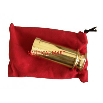 Vintage Nautical Antique Style Decorative Mini Brass Telescope with RED Pouch