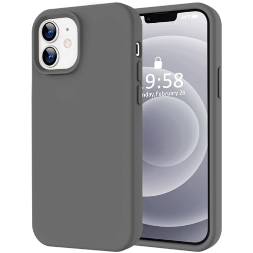 Image of LOVE 3000 Designed for iPhone 12 Case /iPhone 12 Pro Case, Premium Silicone with [Soft Anti-Scratch Microfiber Lining] Shockproof Protective Phone Case for Men Women Girls 6.1 inch, Dark Grey