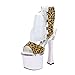 MUYEY Sandals Sexy Fashion 18CM/7.09 Inch High Heel Pole Lap Dancing Stripper Platform Sexy Pumps Pole Dance Dress Party Shoes,C,40