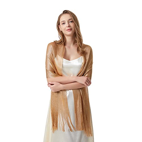 Womens Evening Shawl Metallic Fringe Wrap Lightweight Scarf for Party Wedding Prom Formal Events4