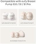 eufy Original 27mm Flange (2-Pack), Replacement Accessories for Wearable Breast Pump S1/S1 Pro/E20, HeatFlow™ Technology, Food-Grade Silicone, Durable, Comfortable, Ergonomic Fit