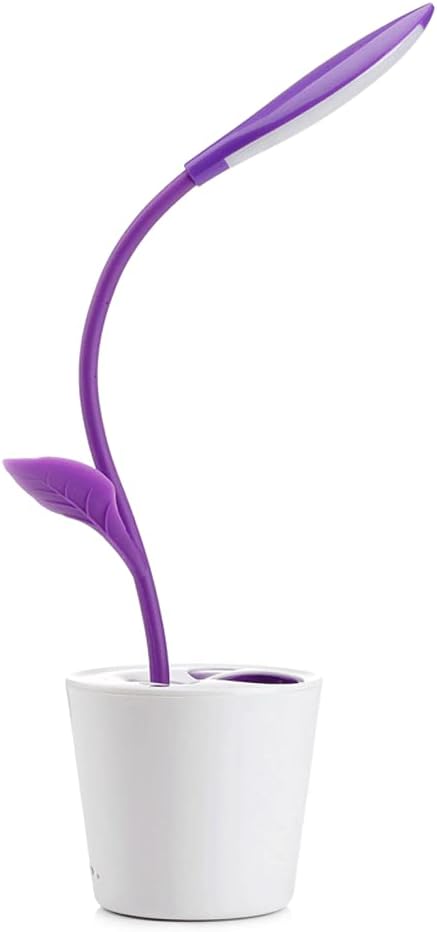 Table Lamp for Study Creativity Pen Holder Gift Led Desk Lamp Rechargeable USB StudentOfficeBedroomStudy Reading Light (Purple)