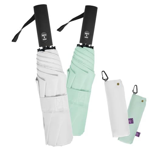 LILAC Windproof Travel Umbrella for Rain - 43" Compact Folding Umbrella, Reinforced Strong Frame, Lightweight Portable Parasol with UPF 100+ UV Sun Protection, Cruise Ship Essentials