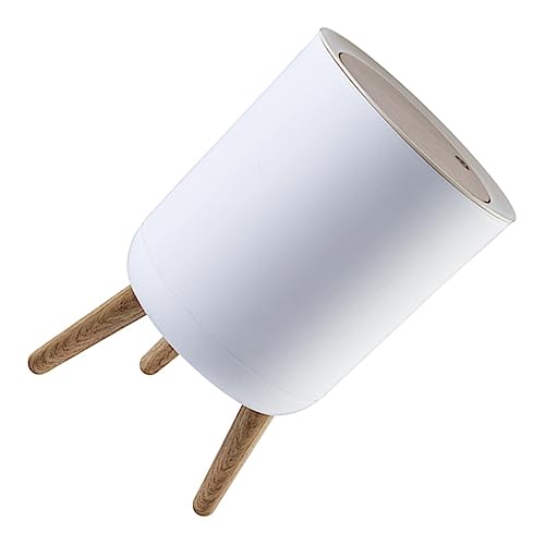 Cabilock bote de basura alto con tapa blanco rectangular