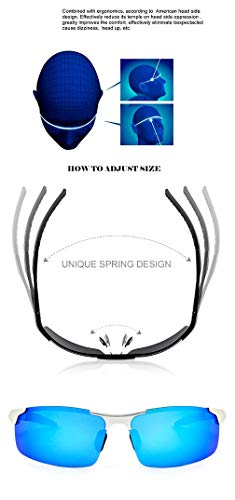 Image of RONSOU Mens Sunglasses Polarized Sport UV Protection Ultralight Al Mg Sunglasses for Men Fishing Driving Golf