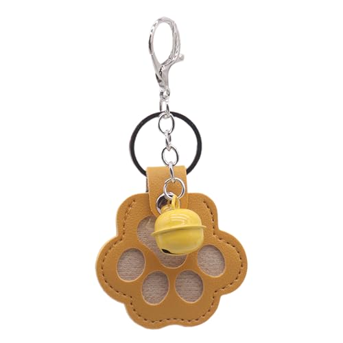 Llaveros Colector de Cerdas de Perro,Llaveros Pata de Cuero Memoria de Cerdas de Animal | Colgante con Campanilla para Chicas, Chicos, Hombres, Amantes de, Curcuma, Se référer au descriptif