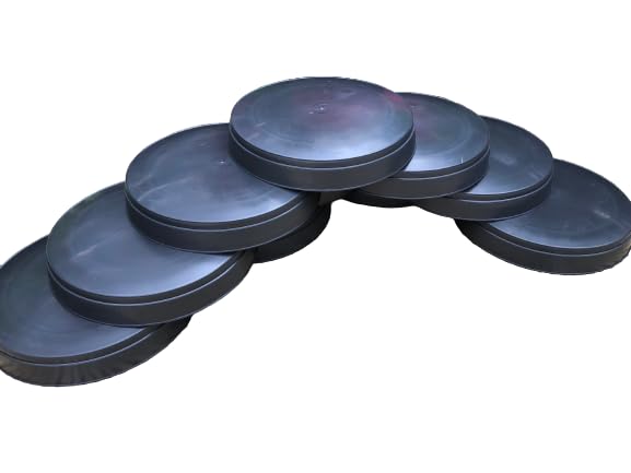 The Flowerpot Men 32cm Round Black Plastic Plant Pot Saucers Water Tray Base (x10)