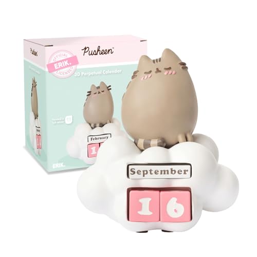 Grupo Erik Calendario Perpetuo Pusheen Cat 3D - Calendario da Tavolo Perpetuo per Bambini |...