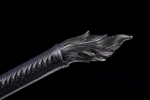 VARWANEO Wolf Head Chinese Kungfu Broadsword Sword Katana Wushu Da Dao Sharp High Manganese Steel Blue Blade Full Tang Knife