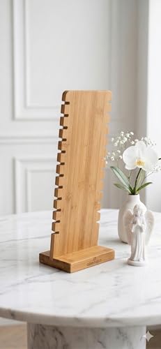 Image of Pista Wooden Necklace Long Chain Bracelet Pendant Hanging Board for Jewelry Showcase Props Display
