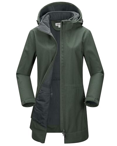 Chaqueta a prueba de viento forrada de forro polar mujer Outdoor Ventures larga