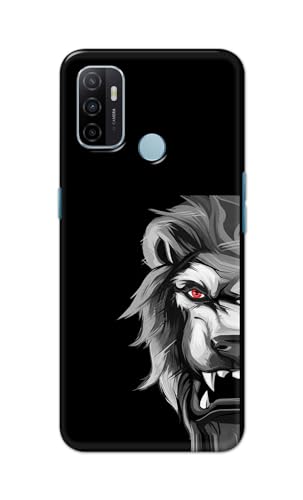 Image of PRINTFIDAA Printed Hard Back Cover Case for Oppo A53 4G | Oppo A53S 4G | Oppo A32 | Oppo A33 2020 Back Cover (Angry Lion) -112
