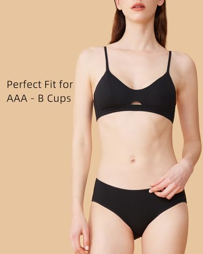 Image of Organic Pima Cotton Bra Wireless Padded Bralette Breathable Comfortable Bras for Women Everyday Triangle Bralette