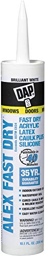 Dap Inc 18425 10.1 Oz. Alex Fast Dry Acrylic Latex Caulk Plus Silicone - White - 12 Pack #TOP1
