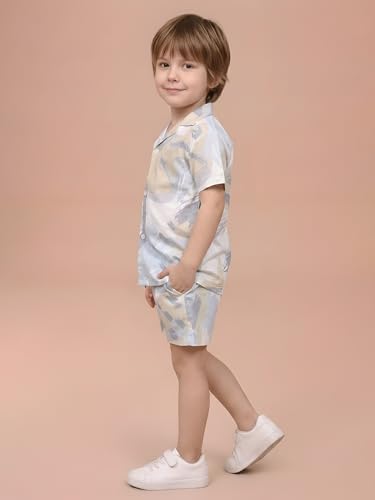 Image of POLKA TOTS 100% Cotton Co-Ord Set for Boys | Half Sleeve Shirt & Shorts Beach Outfit for Kids | Ultra-soft & Breathable Summer Clothes for Toddler & Baby Boy | Casual Dress & Printed Nightwear Set