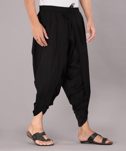 Image of Urali Men's Solid 100% Cotton Dhoti Pants - D100A