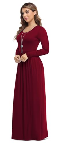 Image of VIISHOW Women's Long Sleeve Loose Plain Maxi Dresses Casual Long Dresses with Pockets