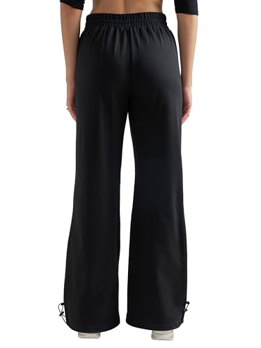 Image of Tokyo Talkies Baggy Loose Fit Parachute Trousers |High Rise with Drawstrings|Elasticated with Side Pockets