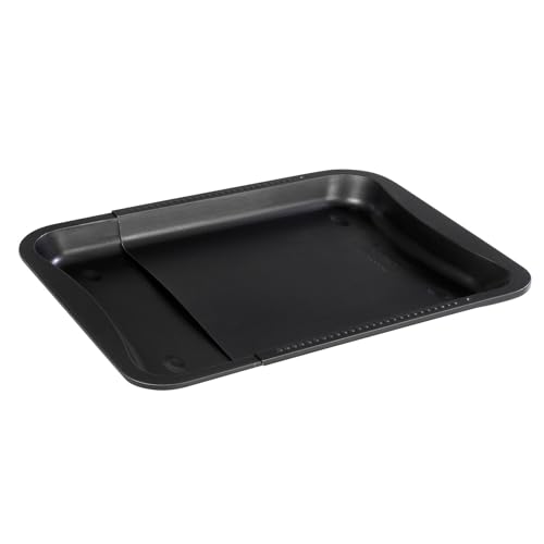 Zenker Extendable Cookie Tray, Universal Baking Sheet, Rectangular Oven Tray, with Non-Stick Coating, Pull Out Adjustable Size 34.5cm to 52cm, Metallic Black