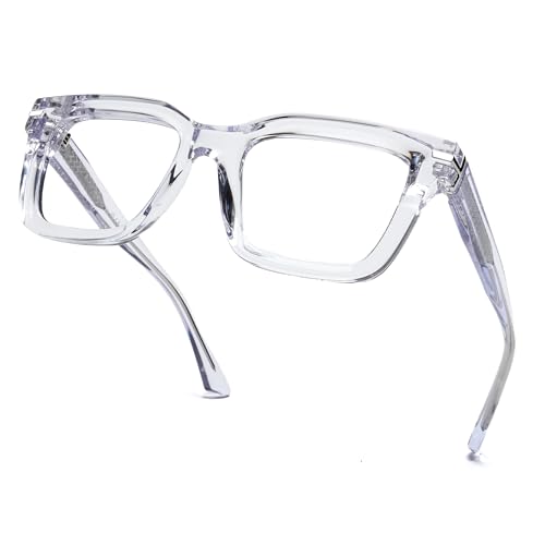 Image of Blue Light Blocking Glasses for Women Men, Square Thick Frame Anti Eyestrain & UV Glare JF6218