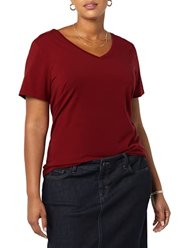 Image of Amazon Essentials Women's Plus Size Short-Sleeve V-Neck T-Shirt