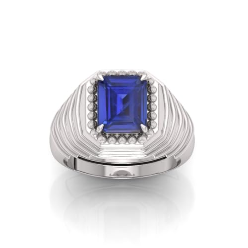 Bague saphir bleu naturel plaqué argent pour sublimer vos tenues de soirée