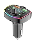Bluetooth Car Adapter with FM Transmitter and MP3 Player, Hands-Free Calling with Voice Prompt, Dual USB and Type-C PD Output 7.5–20W, U Disk and TF Card Support for 12–24V Vehicles