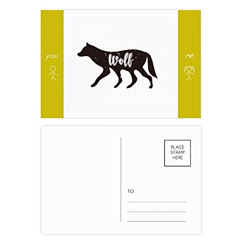 Jeu de cartes postales de remerciement loup : lot de 20 cartes pour ami des animaux