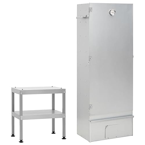 Tidyard Fumoir à Four à Barbecue avec Table Acier galvanisé Style C