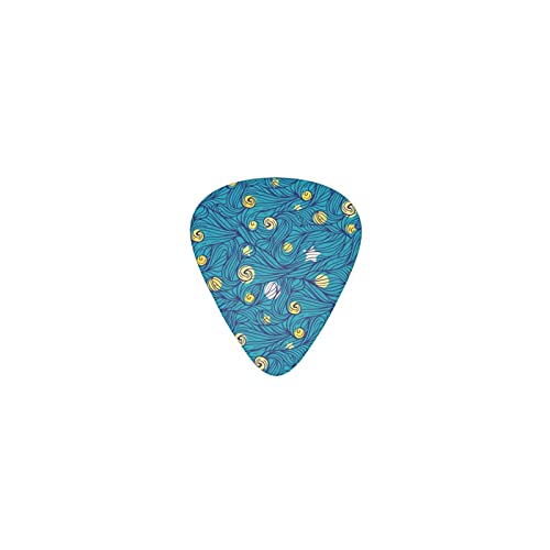 夜空の星 ゴッホスタイル デザインギターピック guitar pick ティアドロップ型 エレキギター/アコースティックギター/クラシックギター/ベース等の練習に最適な12枚セット