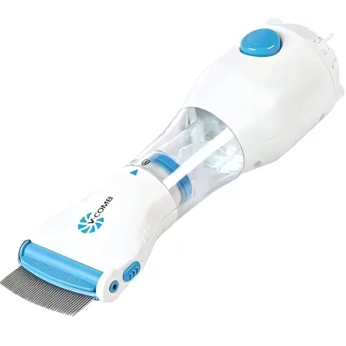 Image of V COMB Electric Head Lice Removal Machine for Kids Adults & Pets | Chemical Free Lice Nit Egg Remover Comb with Capture Filter Trap | Allergy Safe Reusable Lice Treatment Device for Human & Animals 240V
