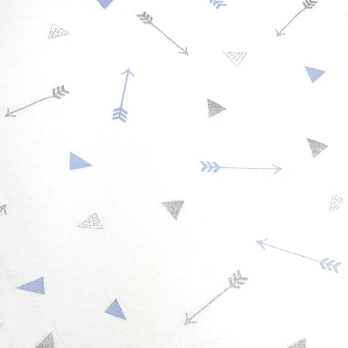 Image of American Baby Company Cotton Fitted Crib Sheet 52x28 inch, Silver Blue Arrow