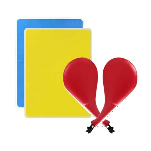 KavandirJP 4 Pieces Taekwondo Kick Pad Training Set Arts Breaking Boards Practice Kit Acrylic PU Material Suitable for Boxing Sparring Family Use, Red Yellow Blue