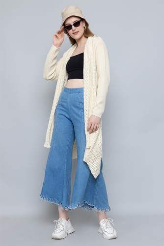 Image of Wear lusso Women's Woolen V-Neck Open Front Shrug Cardigan | Long Sleeve Winter Sweater for Girls & Ladies | Stylish Warm Outerwear in Trendy Colors