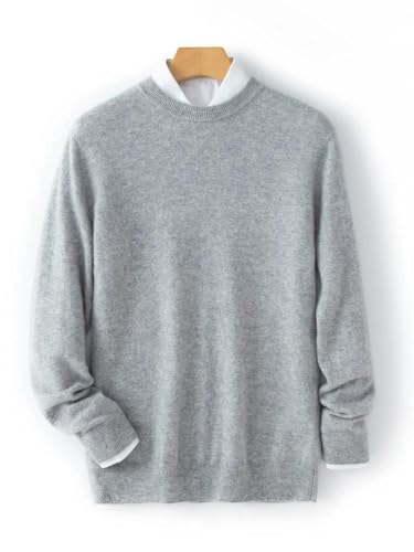 Solid Color Crew Neck Long-Sleeved Jumper Men's Autumn and Winter Casual Cashmere Sweater3