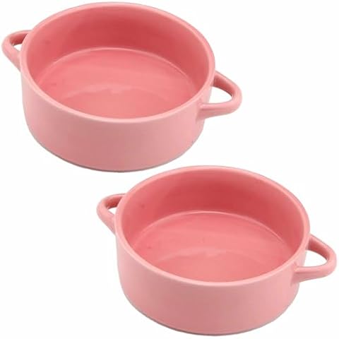 Set of 2 Round Baking Dishes with Handles Cover