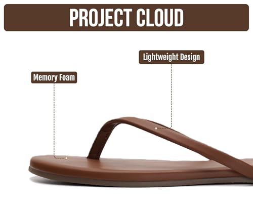 Image of Project Cloud Flip Flops for Women Footwear- Lightweight and Memory Foam Insole Sandals for Women 2026 - Durable Non-Slip Beach Essentials Flats for Women Sandals (Foundations)
