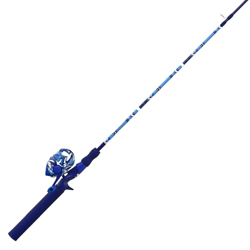 Caña de pescar de fibra de vidrio Zebco Splash Spincast y carrete con línea de 8 lbs