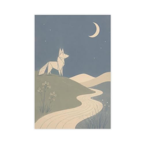 Impression toile renard bleu style japonais haut de gamme